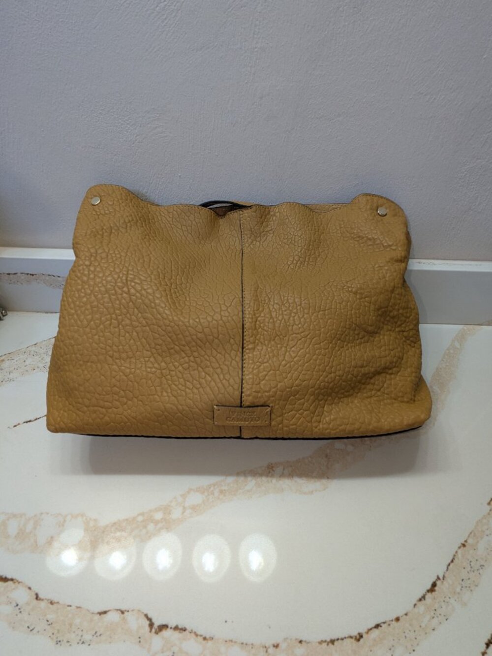 Vince Camuto Tan Pebbled Leather Crossbody Hobo Bag - Picture 5 of 9